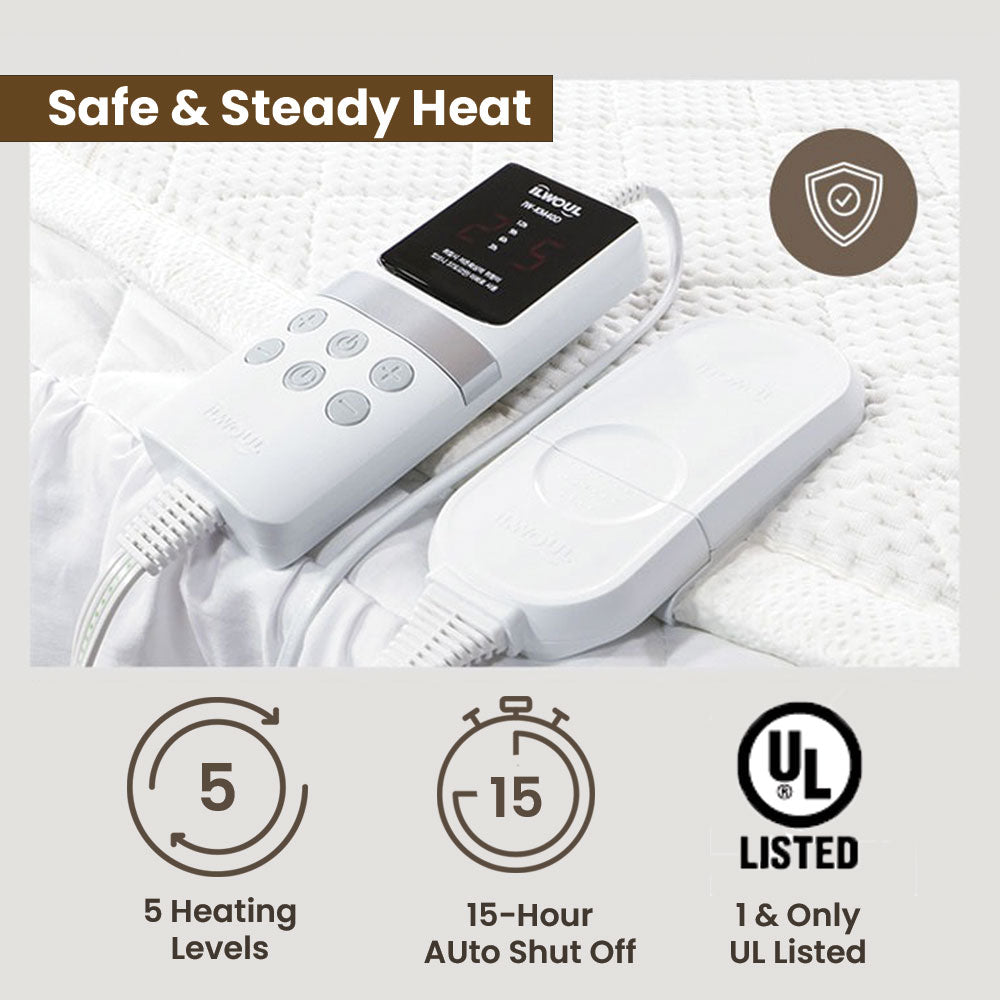 ILWOUL- Heated Mattress pad,Tencel, Carbon Heating Ma, Machine Washable ...